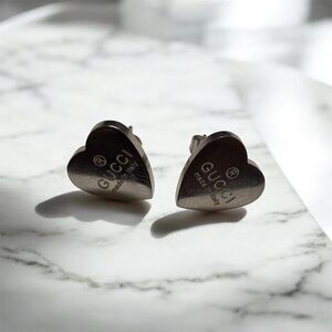 Gucci Authentic Silver Heart Earrings